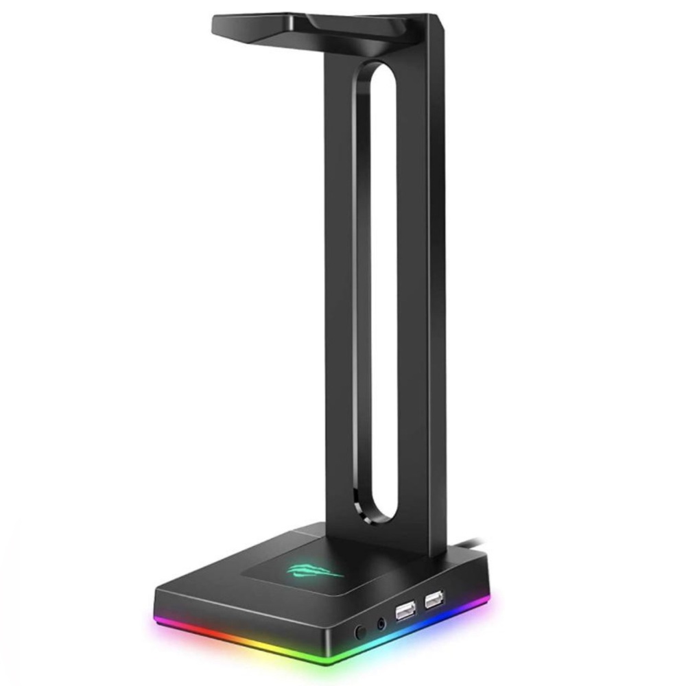 Havit RGB Headphones Stand with 3.5mm AUX and 2 USB Ports, Headphone Holder
